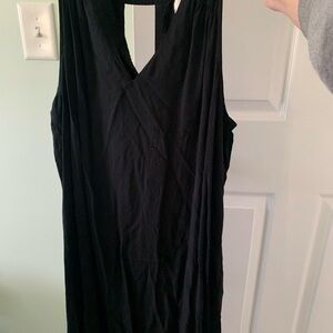 Black Sleeveless V-Neck Dress